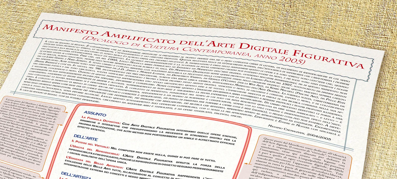 Manifesto Amplificato dell'Arte Digitale Figurativa — panoramica