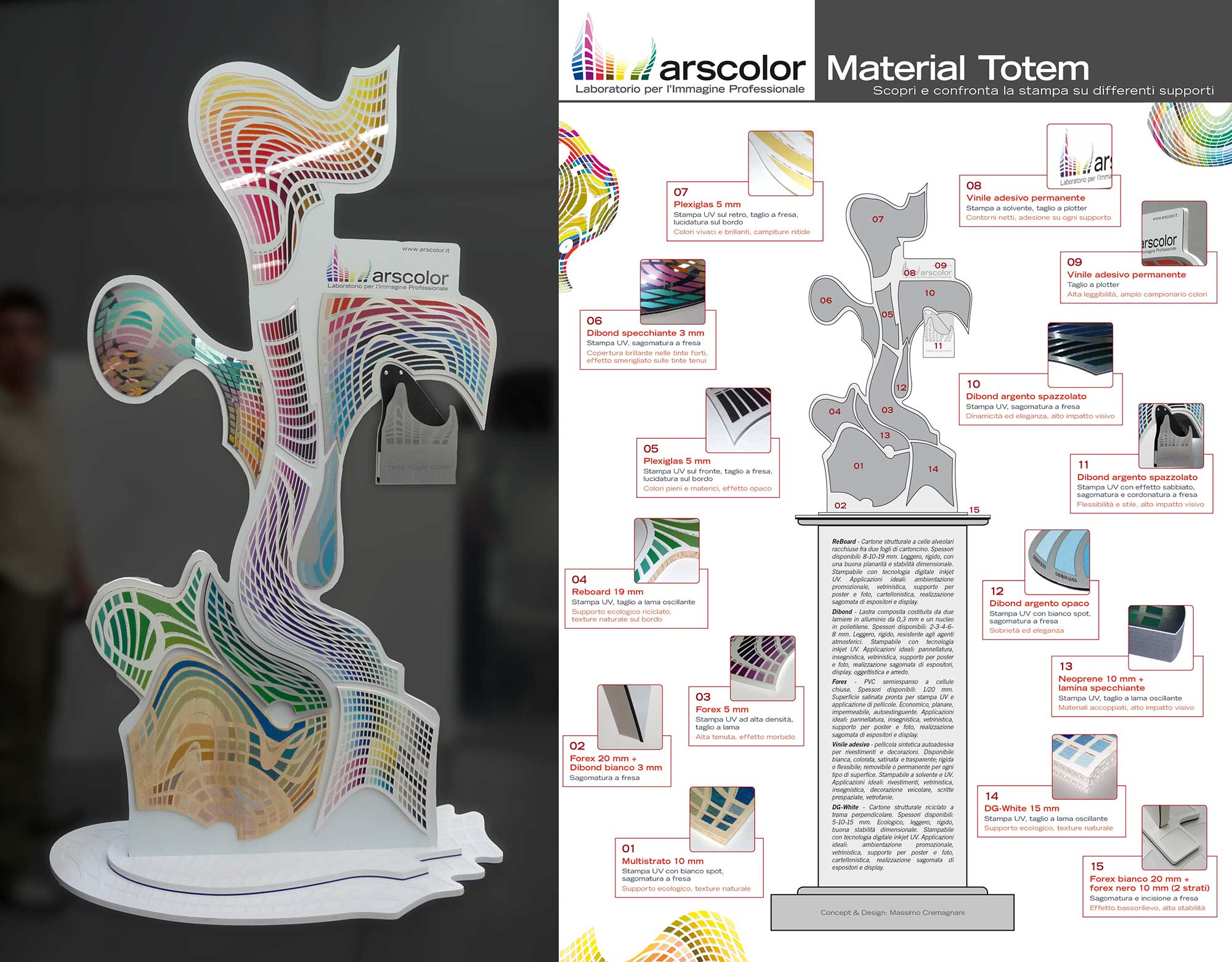 Material Totem, campionario di lavorazioni Ch'Art